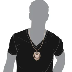 Large 14K Yellow Gold Men's Diamond Tiger Pendant With Black Enamel 10 Carats 22 Large 14K Yellow Gold Men's Diamond Tiger Pendant With Black Enamel 10 Carats -Outlet Bijou Lush Store large 14k gold mens diamond tiger pendant with black enamel 10 carats 000773 bodro