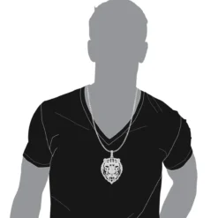 Large 14K Yellow Gold Men's Diamond Tiger Pendant With Black Enamel 10 Carats 20 Large 14K Yellow Gold Men's Diamond Tiger Pendant With Black Enamel 10 Carats -Outlet Bijou Lush Store large 14k gold mens diamond tiger pendant with black enamel 10 carats 000773 bodwh