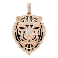 Large 14K Yellow Gold Men's Diamond Tiger Pendant With Black Enamel 10 Carats 16 Large 14K Yellow Gold Men's Diamond Tiger Pendant With Black Enamel 10 Carats -Outlet Bijou Lush Store large 14k gold mens diamond tiger pendant with black enamel 10 carats 000773 ro