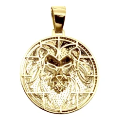 Large 4in Diamond Lion Pendant For Men 14K Yellow Gold Medallion 10 Carats -Outlet Bijou Lush Store large 4in diamond lion pendant for men solid 14k gold medallion 10 carats 100682 back