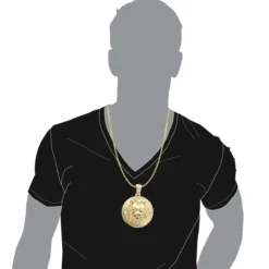 Large 4in Diamond Lion Pendant For Men 14K Yellow Gold Medallion 10 Carats -Outlet Bijou Lush Store large 4in diamond lion pendant for men solid 14k gold medallion 10 carats 100682 body