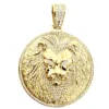 Large 4in Diamond Lion Pendant For Men 14K Yellow Gold Medallion 10 Carats -Outlet Bijou Lush Store large 4in diamond lion pendant for men solid 14k gold medallion 10 carats 100682 ye
