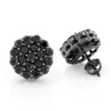 Large Black Diamond Cluster Earrings 3.5 Ct 10K Black Plated Gold Studs -Outlet Bijou Lush Store large black diamond cluster earrings 4ct 10k gold studs 1