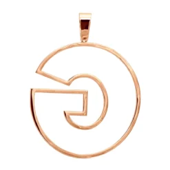 Oversized 10K Yellow Gold Custom Made Diamond Initial Letter Pendant For Men 2 Carat -Outlet Bijou Lush Store large custom made diamond letter initial pendant for men 10k gold 2 carats 000920 back rose