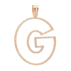 Oversized 10K Yellow Gold Custom Made Diamond Initial Letter Pendant For Men 2 Carat -Outlet Bijou Lush Store large custom made diamond letter initial pendant for men 10k gold 2 carats 000920 rose