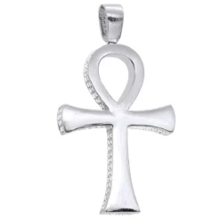 Large Diamond Ankh Cross Pendant For Men 14K White Gold 2.5 Inches 7 Carats 13 Large Diamond Ankh Cross Pendant For Men 14K White Gold 2.5 Inches 7 Carats -Outlet Bijou Lush Store large diamond ankh cross pendant for men 14k gold 25 inches 7 carats 804091 back white