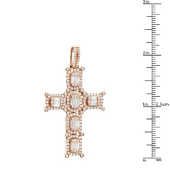 Large Diamond Cross Pendant For Men 14K White Gold Baguette Round Diamonds 3 Carat -Outlet Bijou Lush Store large diamond cross pendant for men 14k gold baguette round diamonds 3 carat 803237 rulerro