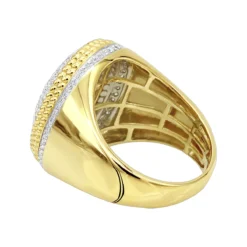Large Diamond Ring For Men 10K Yellow Gold 1.75ct By Luxurman -Outlet Bijou Lush Store large diamond ring for men 10k gold 175ct by luxurman backye