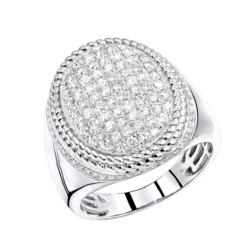 Large Diamond Ring For Men 10K Yellow Gold 1.75ct By Luxurman -Outlet Bijou Lush Store large diamond ring for men 10k gold 175ct by luxurman wh
