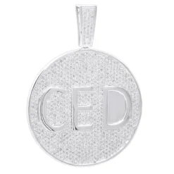 Large Iced Out Custom Diamond Medallion Pendant For Men 14K White Gold 10 Carats