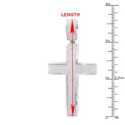 Large Iced Out Diamond Cross Pendant For Men 14K White Gold Side Diamonds -Outlet Bijou Lush Store large iced out diamond cross pendant for men in 14k gold side diamonds rulerwh