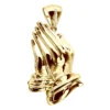 Large Men's 14K Yellow Gold Praying Hands Pendant With Diamond Bail 3 Inches Long -Outlet Bijou Lush Store large mens 14k gold praying hands pendant with diamond bail 3 inches long white 1 1685410950