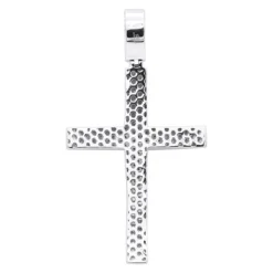 Large Men's Sterling Silver Diamond Cross Pendant 1.31ct -Outlet Bijou Lush Store large mens sterling silver diamond cross pendant 131ct backwh
