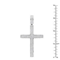 Large Men's Sterling Silver Diamond Cross Pendant 1.31ct -Outlet Bijou Lush Store large mens sterling silver diamond cross pendant 131ct rulerwh