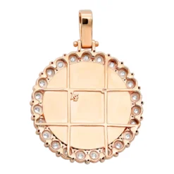 Large Round Customizable Picture Pendant 2 Carat Diamond Medallion 10K Yellow Gold -Outlet Bijou Lush Store large round customizable picture pendant 2 carat diamond medallion 10k gold 870105 backro