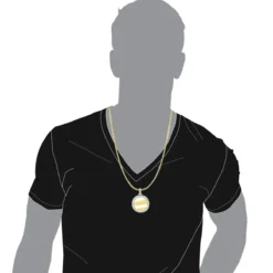 Large Round Customizable Picture Pendant 2 Carat Diamond Medallion 10K Yellow Gold -Outlet Bijou Lush Store large round customizable picture pendant 2 carat diamond medallion 10k gold 870105 bodye