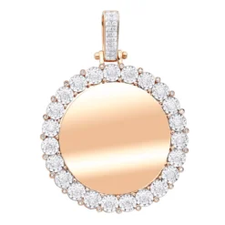 Large Round Customizable Picture Pendant 2 Carat Diamond Medallion 10K Yellow Gold -Outlet Bijou Lush Store large round customizable picture pendant 2 carat diamond medallion 10k gold 870105 ro