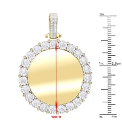 Large Round Customizable Picture Pendant 2 Carat Diamond Medallion 10K Yellow Gold -Outlet Bijou Lush Store large round customizable picture pendant 2 carat diamond medallion 10k gold 870105 rulerye