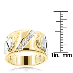 Luccello Brand 18K Yellow Gold Men's Designer Diamond Ring G VS 0.5ct -Outlet Bijou Lush Store luccello brand 18k gold mens designer diamond ring 050 p 6682 rulerye