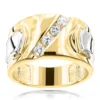 Luccello Brand 18K Yellow Gold Men's Designer Diamond Ring G VS 0.5ct