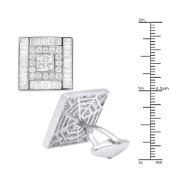 Luccello Designer 14K White Gold & Diamond Cufflinks For Men Gold Cuff Links 7.47ct 20 Luccello Designer 14K White Gold & Diamond Cufflinks For Men Gold Cuff Links 7.47ct -Outlet Bijou Lush Store luccello designer gold cuff links with diamonds 747ct 14k p 48168 ruler white