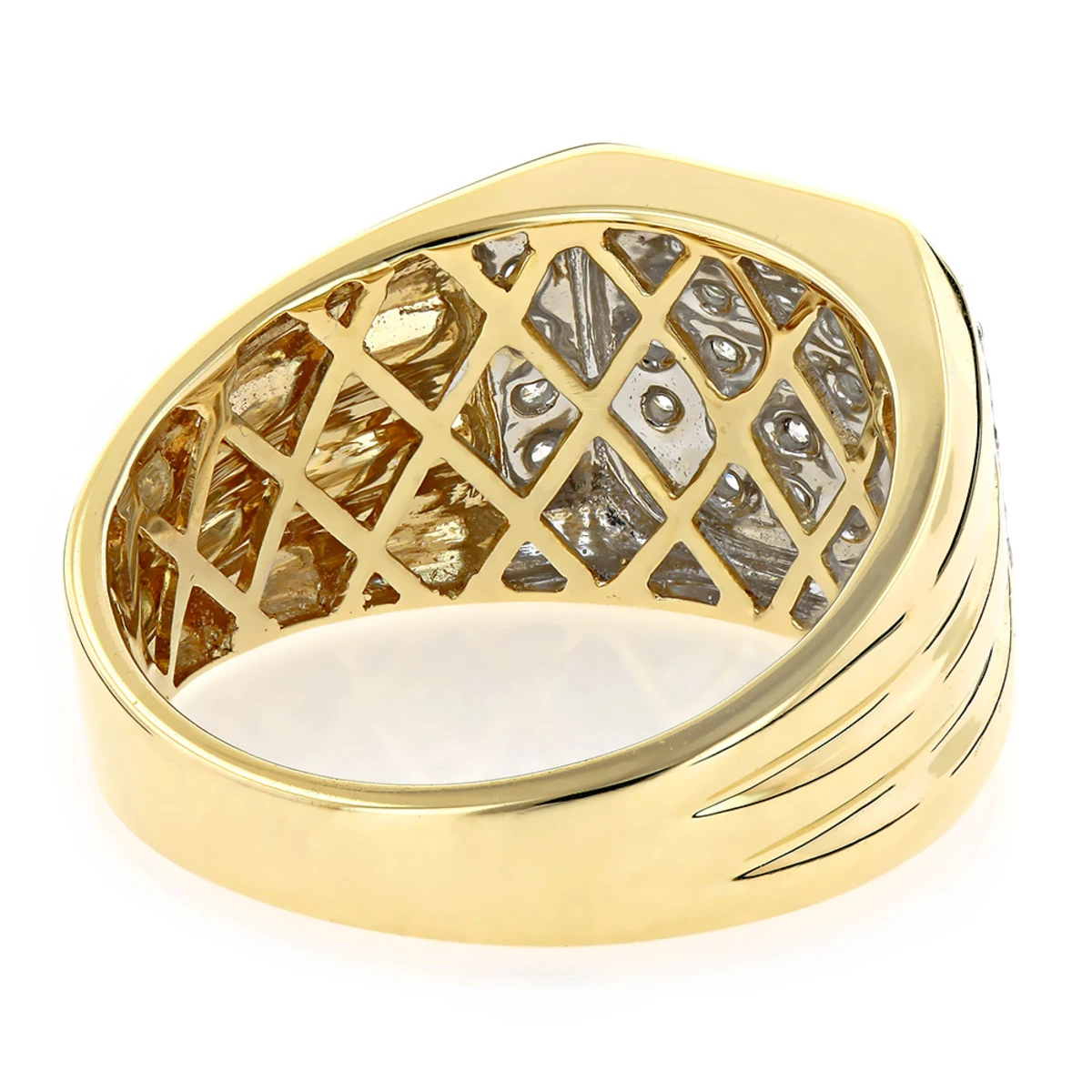 Luxurman 1 Carat Men's Diamond Ring 14K White Gold Pinky Ring 6 Luxurman 1 Carat Men's Diamond Ring 14K White Gold Pinky Ring - Image 4