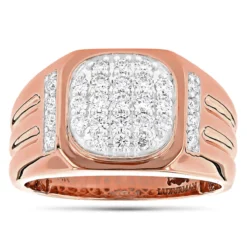 Luxurman 1 Carat Men's Diamond Ring 14K White Gold Pinky Ring 9 Luxurman 1 Carat Men's Diamond Ring 14K White Gold Pinky Ring -Outlet Bijou Lush Store luxurman 1 carat mens diamond ring 14k yellow rose white gold pinky ring ro