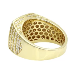 Luxurman 14K Yellow Gold Men's Diamond Ring Square Shape 2.5ct Pinky Ring -Outlet Bijou Lush Store luxurman 14k gold mens diamond ring square shape 2 5ct pinky ring backye 1