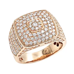 Luxurman 14K Yellow Gold Men's Diamond Ring Square Shape 2.5ct Pinky Ring -Outlet Bijou Lush Store luxurman 14k gold mens diamond ring square shape 2 5ct pinky ring ro