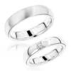 Luxurman 18K White Gold Diamond Matching His And Hers Wedding Band Set Comfort Fit