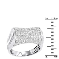 Luxurman 2 Carat Men's Diamond Ring 10K White Gold Pinky Ring -Outlet Bijou Lush Store luxurman 2 carat mens diamond ring 10k gold pinky ring rulerwh