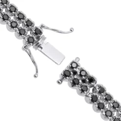 Luxurman Black Diamond 2 Row Men's Diamond Tennis Bracelet Solid 10K Black Plated Gold 7ctw 24 Luxurman Black Diamond 2 Row Men's Diamond Tennis Bracelet Solid 10K Black Plated Gold 7ctw -Outlet Bijou Lush Store luxurman black diamond bracelets 2 row mens diamond tennis bracelet 7ctw clasp white