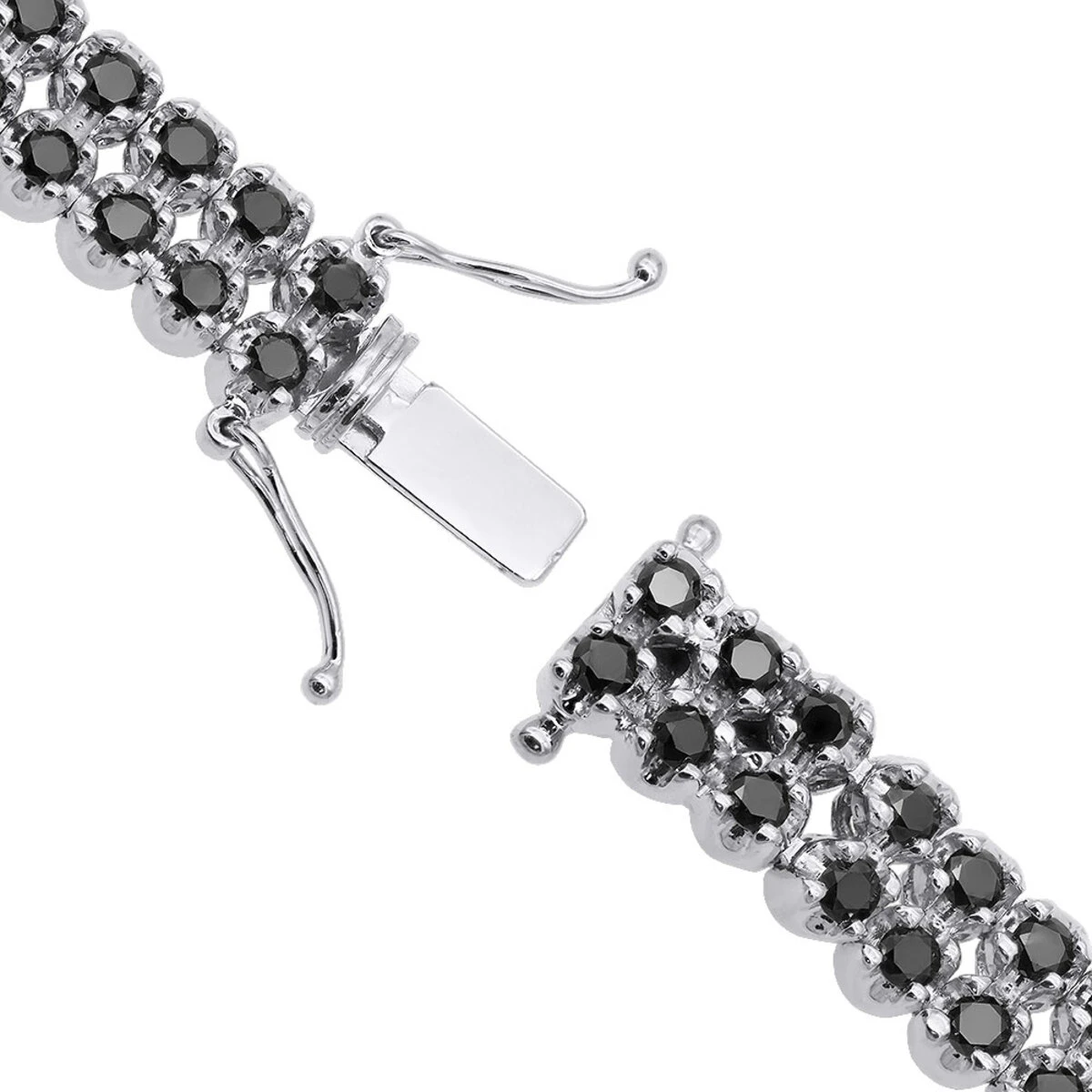 Luxurman Black Diamond 2 Row Men's Diamond Tennis Bracelet Solid 10K Black Plated Gold 7ctw 13 Luxurman Black Diamond 2 Row Men's Diamond Tennis Bracelet Solid 10K Black Plated Gold 7ctw - Image 11