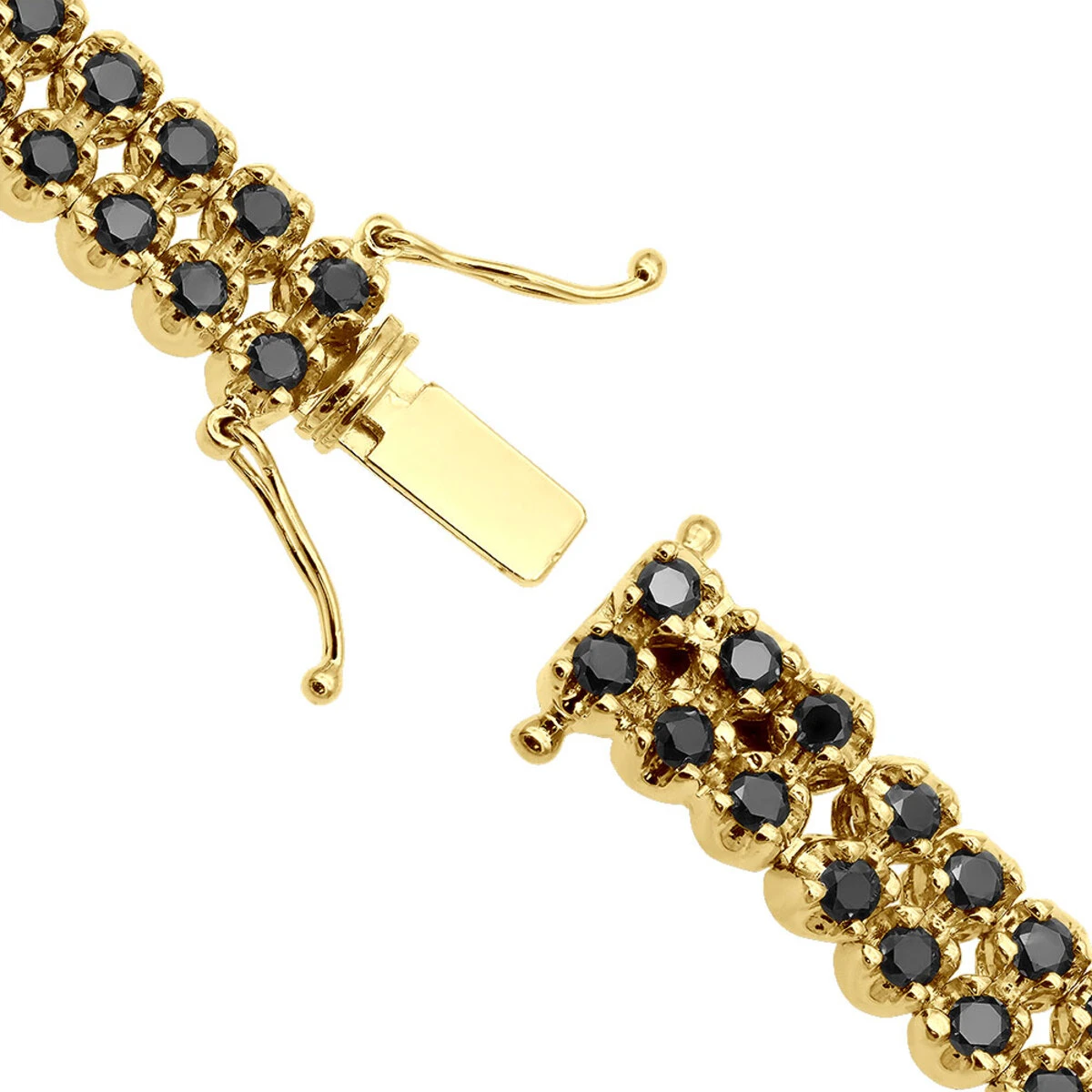Luxurman Black Diamond 2 Row Men's Diamond Tennis Bracelet Solid 10K Black Plated Gold 7ctw 11 Luxurman Black Diamond 2 Row Men's Diamond Tennis Bracelet Solid 10K Black Plated Gold 7ctw - Image 9