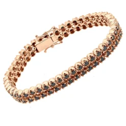 Luxurman Black Diamond 2 Row Men's Diamond Tennis Bracelet Solid 10K Black Plated Gold 7ctw 20 Luxurman Black Diamond 2 Row Men's Diamond Tennis Bracelet Solid 10K Black Plated Gold 7ctw -Outlet Bijou Lush Store luxurman black diamond bracelets 2 row mens diamond tennis bracelet 7ctw rose