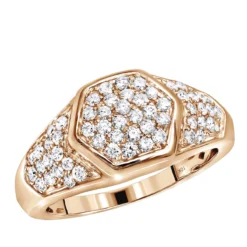 Luxurman 10K Yellow Gold Diamond Ring For Men 1.1ct Octagonal Shape -Outlet Bijou Lush Store luxurman diamond rings 10k gold diamond ring for men 1 1ct octagonal shape ro
