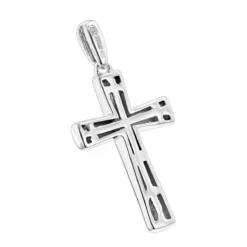 Luxurman Love Quotes: Small Sterling Silver Diamond Cross Pendant -Outlet Bijou Lush Store luxurman love quotes necklaces small sterling silver diamond cross pendant back