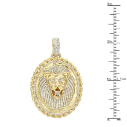 LUXURMAN Medallion 14K Yellow Gold Real Diamond Lions Head Pendant 1ct -Outlet Bijou Lush Store luxurman medallion 14k gold real diamond lions head pendant 1ct rulerye