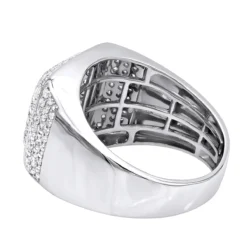 Luxurman Men's 10K White Gold Unique Diamond Wedding Band 1.5 Carat -Outlet Bijou Lush Store luxurman mens diamond rings 10k gold unique diamond wedding band 15 carat backwh