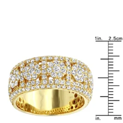 Luxurman Men's 14K Yellow Gold Unique Men's Diamond Wedding Band 2.75ct -Outlet Bijou Lush Store luxurman mens rings 14k gold unique mens diamond wedding band 275ct rulerye