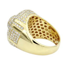 Luxurman 14K Yellow Gold Men's Statement 4 Carat Diamond Ring -Outlet Bijou Lush Store luxurman mens statement jewelry 375 carat diamond ring for men 14k gold backye