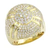 Luxurman 14K Yellow Gold Men's Statement 4 Carat Diamond Ring