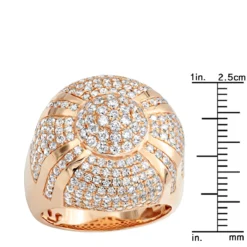 Luxurman 14K Yellow Gold Men's Statement 4 Carat Diamond Ring -Outlet Bijou Lush Store luxurman mens statement jewelry 375 carat diamond ring for men 14k gold rulerro