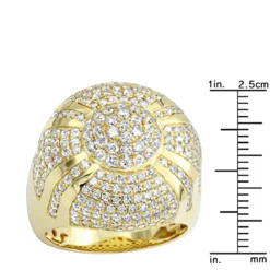 Luxurman 14K Yellow Gold Men's Statement 4 Carat Diamond Ring -Outlet Bijou Lush Store luxurman mens statement jewelry 375 carat diamond ring for men 14k gold rulerye
