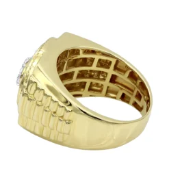 0.9ct 10K Yellow Gold Diamond Ring For Men 11 0.9ct 10K Yellow Gold Diamond Ring For Men -Outlet Bijou Lush Store luxurman pinky rings 09ct 10k gold diamond ring for men backye