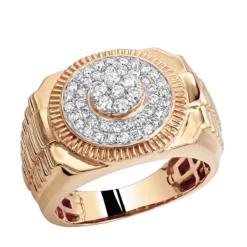 0.9ct 10K Yellow Gold Diamond Ring For Men 10 0.9ct 10K Yellow Gold Diamond Ring For Men -Outlet Bijou Lush Store luxurman pinky rings 09ct 10k gold diamond ring for men ro