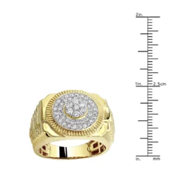 0.9ct 10K Yellow Gold Diamond Ring For Men 13 0.9ct 10K Yellow Gold Diamond Ring For Men -Outlet Bijou Lush Store luxurman pinky rings 09ct 10k gold diamond ring for men rulerye