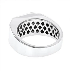 Luxurman Unique Platinum Princess Cut Diamond Band For Men 3.25ct -Outlet Bijou Lush Store luxurman rings unique platinum princess cut diamond band for men 325ct back