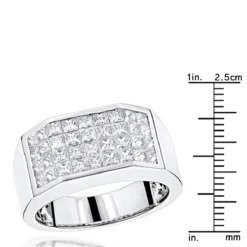 Luxurman Unique Platinum Princess Cut Diamond Band For Men 3.25ct -Outlet Bijou Lush Store luxurman rings unique platinum princess cut diamond band for men 325ct ruler
