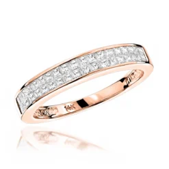 Luxurman 1 Carat Princess Cut Diamond Wedding Band 14K White Gold -Outlet Bijou Lush Store luxurman wedding rings 1 carat princess cut diamond wedding band 14k gold ro